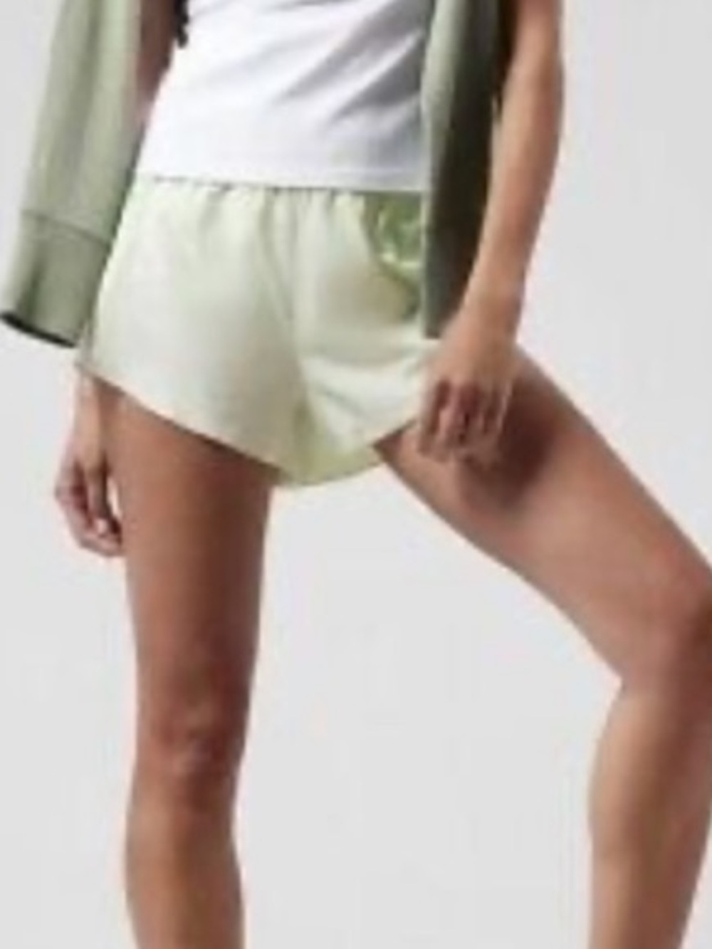 Athleta Hustle 3" Short High Rise Elastic Waist Athletic Mint Green XL